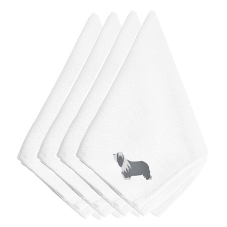 Carolines Treasures Bearded Collie Embroidered Napkins, Set of 4 BB3417NPKE